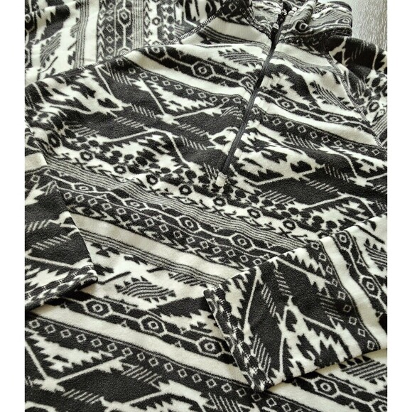 Eddie Bauer Aztec Pullover Women L Black WHITE Quarter Zip Southwest Sweatshirt - Picture 4 of 11